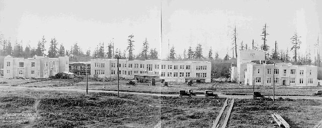 [Semi-permanent buildings under construction 1925]